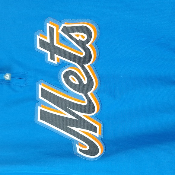 New York Mets Cool Base Blue Quarter Zip Jacket Removable Sleeves 3XL - Picture 2 of 11